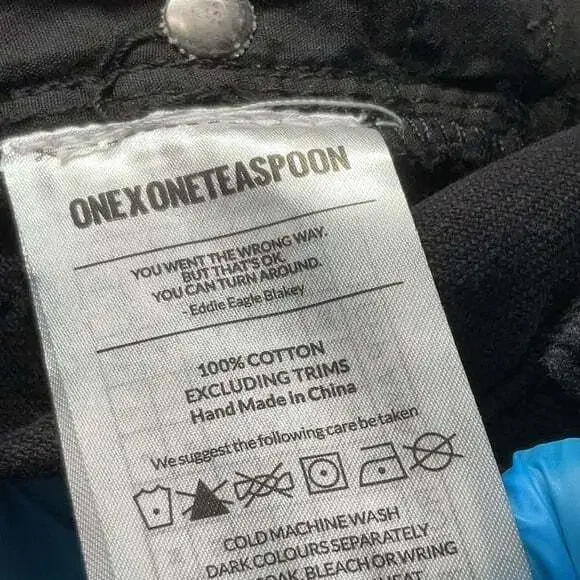 One Teaspoon High Rise Distressed Free-bird Black Oak size 24 NEW - Picture 4 of 6